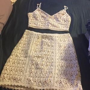 Crochet crop top and skirt